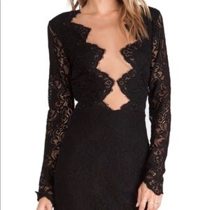 For Love & Lemons Black Lace Dress